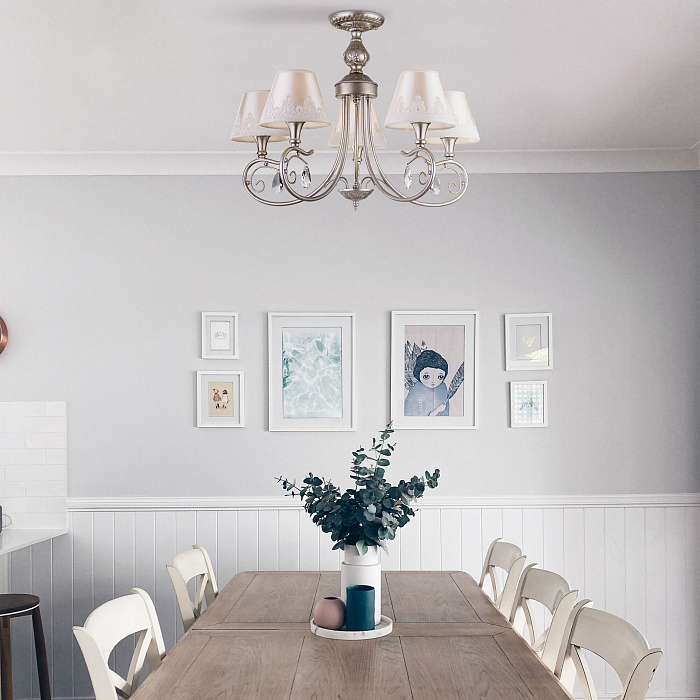 Люстра Eurosvet 60069/5 серебро