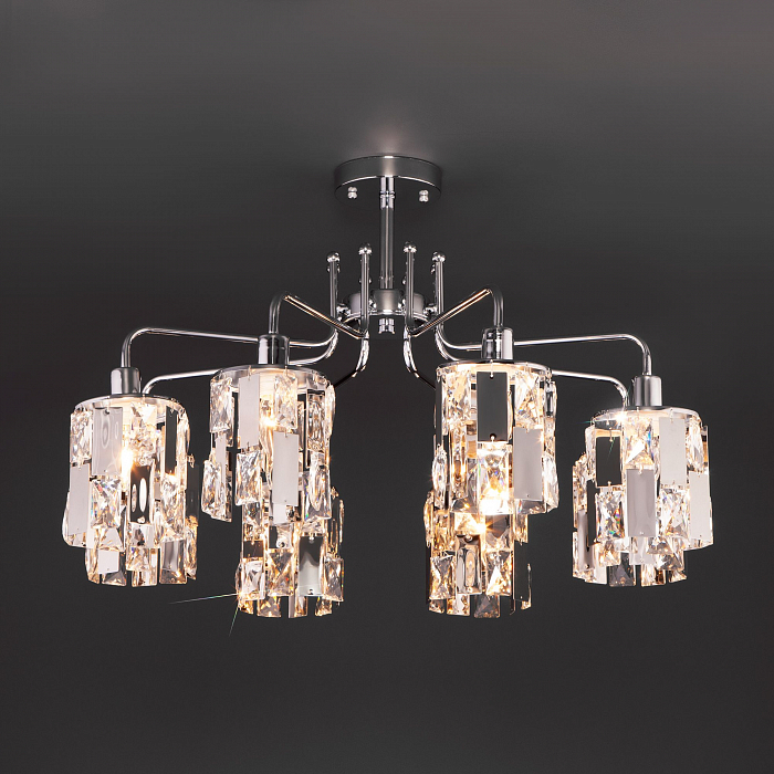 Люстра Eurosvet 10101/8 хром/прозрачный хрусталь Strotskis