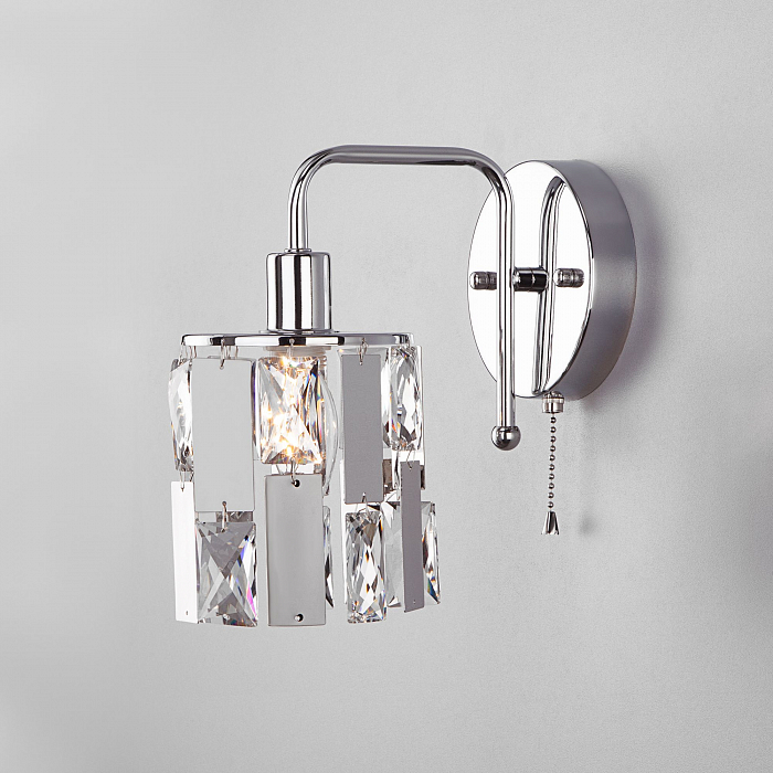 Светильник Eurosvet 10101/1 хром/прозрачный хрусталь Strotskis