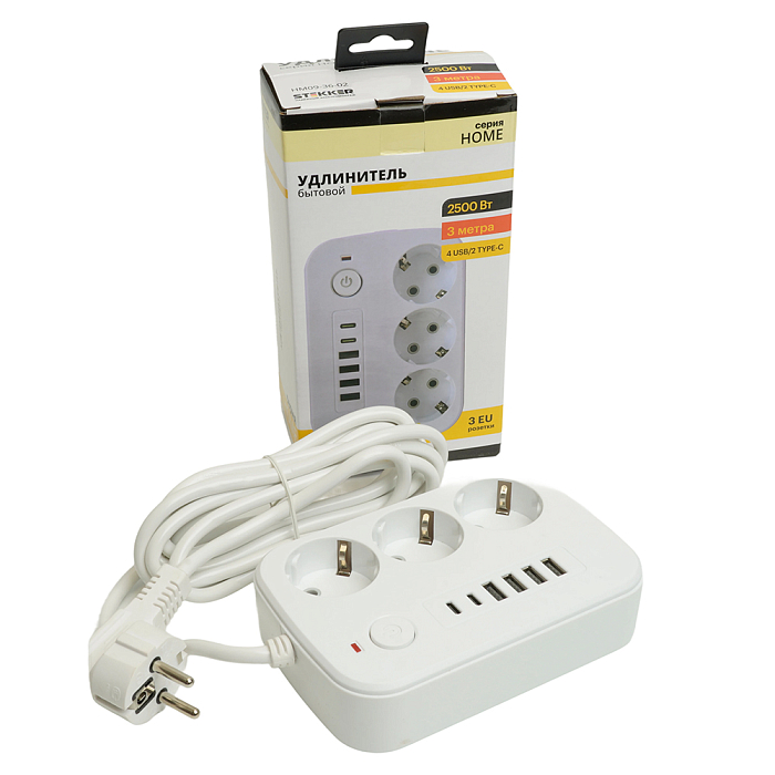 Удлинитель/сетевой фильтр STEKKER 49979