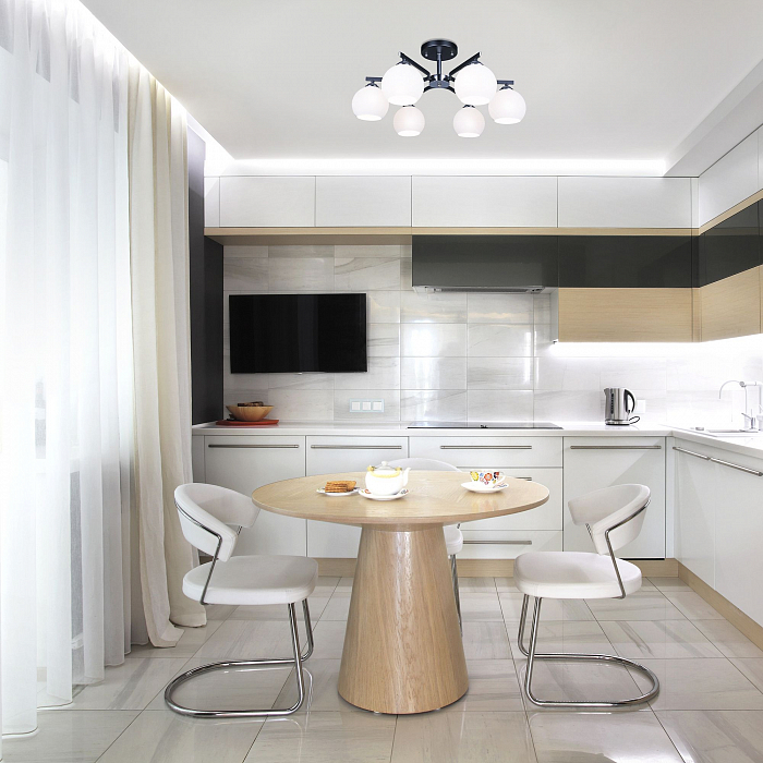 Люстра Eurosvet 30145/6 хром/венге