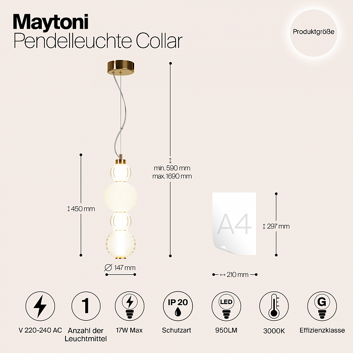 Светильник Maytoni P069PL-L17G3K