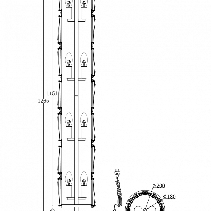 Торшер Maytoni MOD043FL-08CH