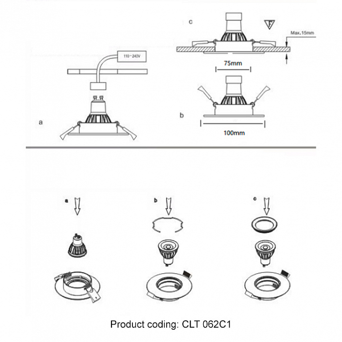 Светильник Crystal Lux CLT 062C1 WH
