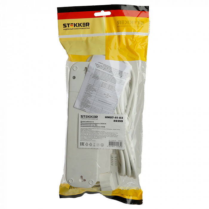 Удлинитель/сетевой фильтр STEKKER 49358