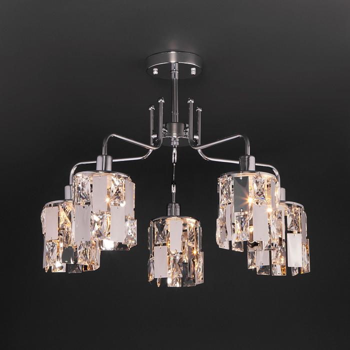 Светильник Eurosvet 10101/5 хром/прозрачный хрусталь Strotskis