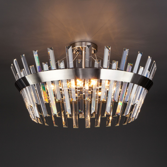 Люстра Eurosvet 10111/8 сатин-никель/прозрачный хрусталь Strotskis