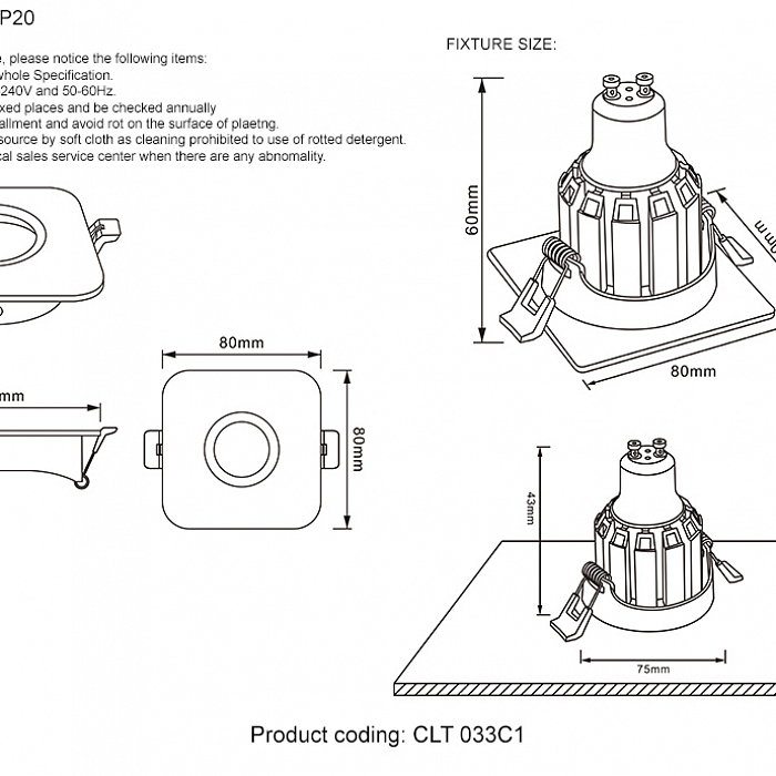 Светильник Crystal Lux CLT 033C1 WH