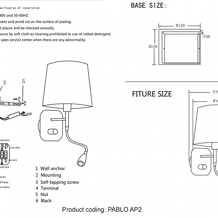 Бра Crystal Lux PABLO AP2 BLACK/BLACK-GOLD