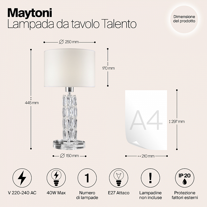 Настольная лампа Maytoni DIA008TL-01CH