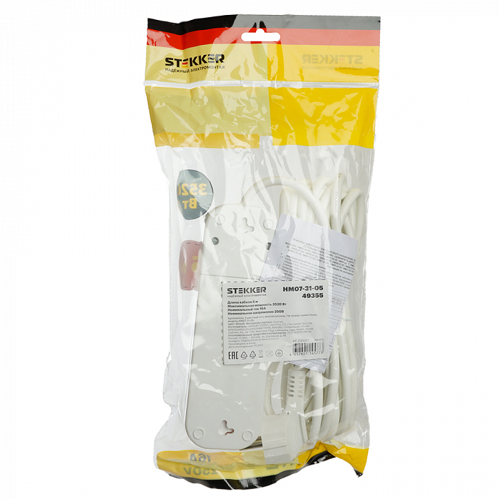 Удлинитель/сетевой фильтр STEKKER 49355