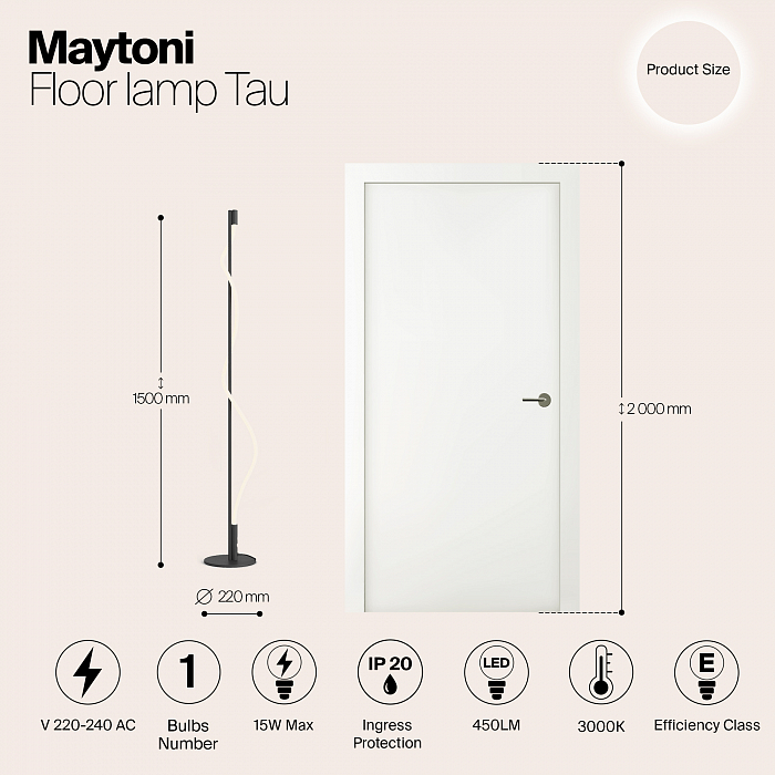 Торшер Maytoni MOD166FL-L15B3K