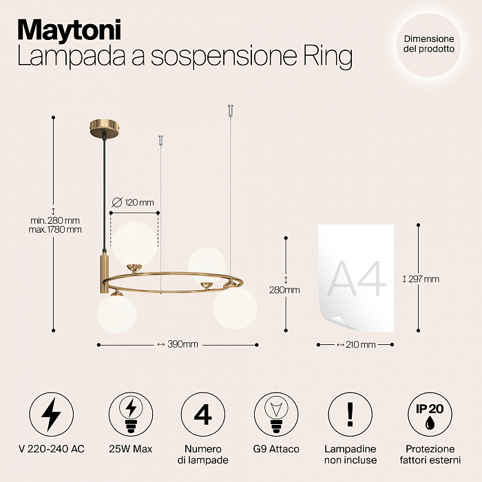 Светильник Maytoni MOD013PL-04BS1