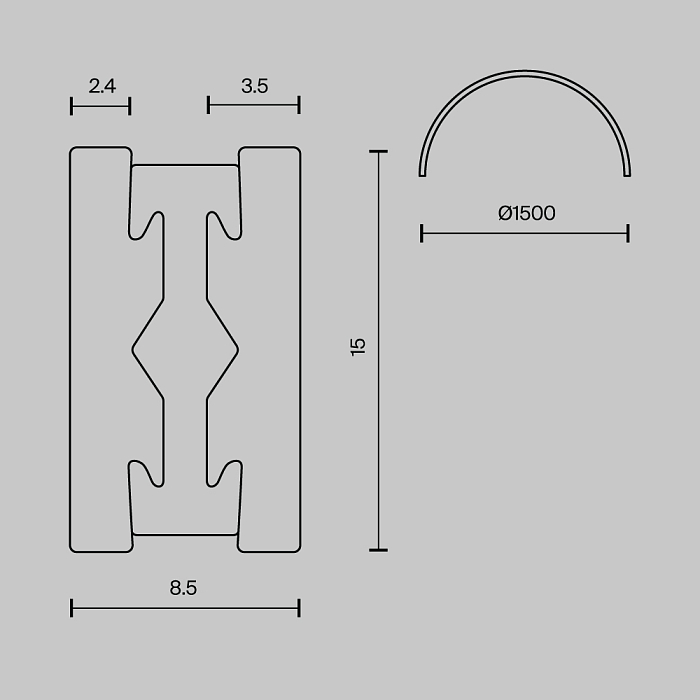 Трековая система Technical TRX154-2SR-D1500-PT